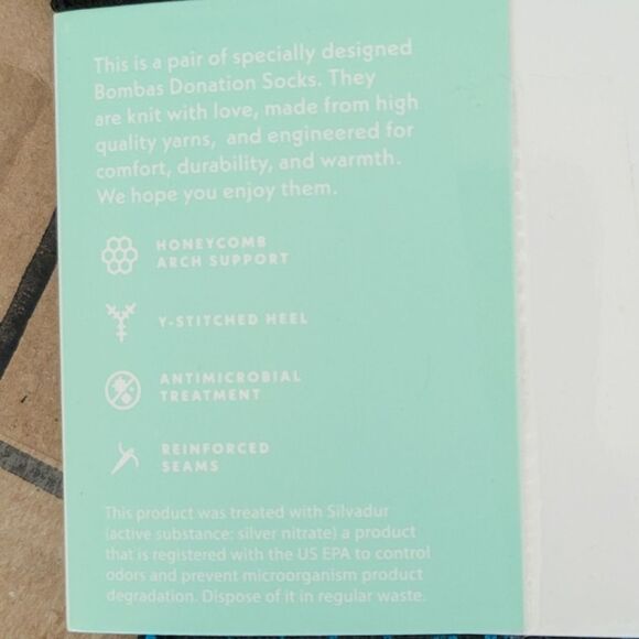 Bombas Kids Black Socks Size X-Small new - Picture 3 of 3